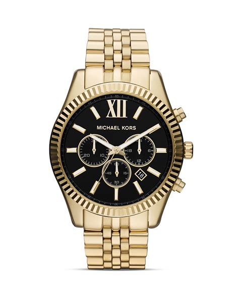 men's gold michael kors watch|Michael Kors lexington chronograph watch.